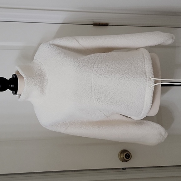 GAP Size XS Off White Sherpa Pullover with Drawstring Cinch Waist, GUC - Picture 1 of 12